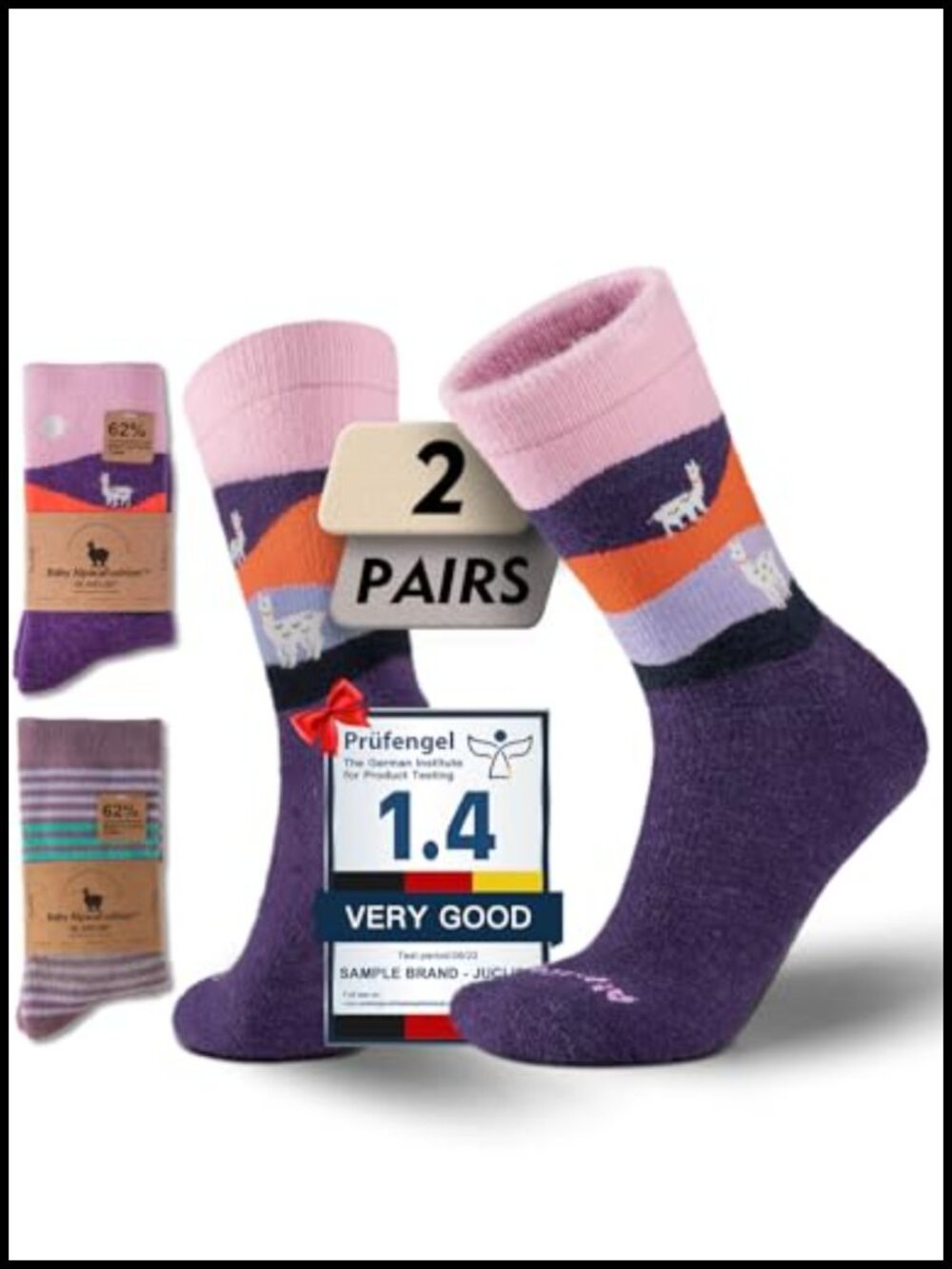 Baby Alpaca Wool Crew Socks Thermal Winter Hiking
